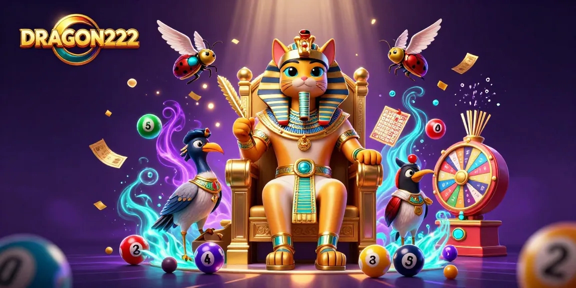 Win big with DRAGON222: A vibrant 3D illustration of a lottery-themed scene.